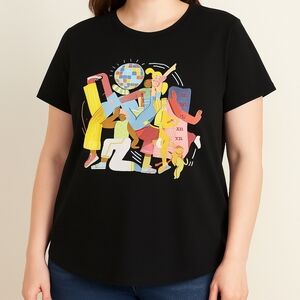 Old Navy Graphic T-Shirt XXL Black – “Match the Fam” Disco Ball Design New